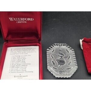 Waterford Crystal 1992 Nine Ladies Dancing 12 Days Of Christmas Ornament W Box